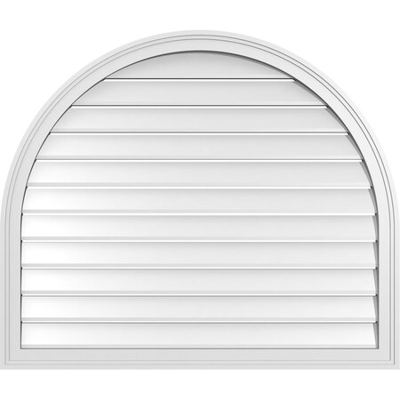 Ekena Millwork Round Top Surface Mount PVC Gable Vent: Functional, w/ 2"W x 1-1/2"P Brickmould Frame, 40"W x 34"H GVPRT40X3402SF